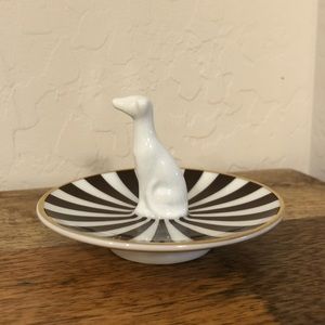 RARE Henri Bendel Ceramic Whippet Dog Ring Holder